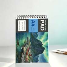 A4 Spiral Bound Flip Watercolor Sketchbook, Blank Solid Color Drawing Notebook, Professional Art Album, Artist Student Back To School Supplies, 1pc - Multicolor - View 9