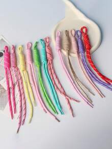 10/20pcs Y2K Multicolor Nylon Braided Rope Set DIY Handmade Rope Suitable For Phone Lanyard, Keychain, Backpack Decoration - Multicolor - View 3