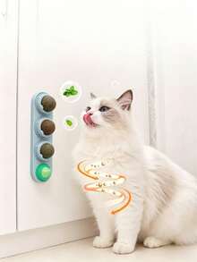 4-In-1 Cat Lick Ball, Can Be Fixed By Wall Mounting And Pasting, Relieves Stress, Bite-Resistant, Designed As A Set Of Four Styles To Amuse Cats And Ease Their Boredom - Random Color - View 1