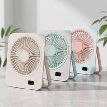 GICOOK 1200mAh Portable USB Plug-In Desktop Fan, Ultra-Quiet Adjustable 180° Folding Design, Suitable For Home Office Travel, Multi-Functional Cooling Device, Lightweight Cooling Fan Electric Fan Hobby Small Fan Mini Fan - White - View 2