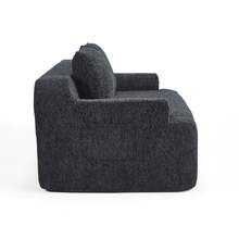 Doppelsofa, Modula Res Sofa, Tiefsitziger Memory-Foam-Cloud-Stuhl Mit Kissen-Black - Black - View 13