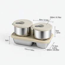Portable 304 Stainless Steel Lunch Box With Lid, Divided Fruit Salad Food Storage Container, Leak Proof Bento Box, Dishwasher & Microwave Allowable, Suitable For Student Adult Use In School, Office, Outdoor Camping, Picnic,Travel, Back To School - Multicolor - View 27