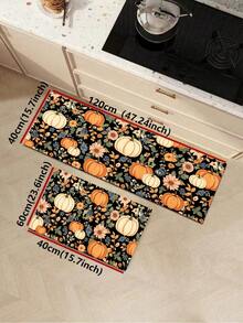 1/2pcs Autumn Thanksgiving Multi-Color Pumpkin Pattern Door Mat, Outdoor Welcome Mat, Carpet, Autumn Floor Mat, Thanksgiving Front Door Mat - Multicolor - View 14