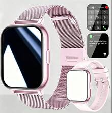 NcmRyu 1.83 Inch Full Screen Smart Watch Steel Band + Silicone Strap Dual Band Combination, Compatible With IOS And Android Phones, (Call/Answer Calls), Multiple Sports Modes/Unisex Sports Watch - View 2