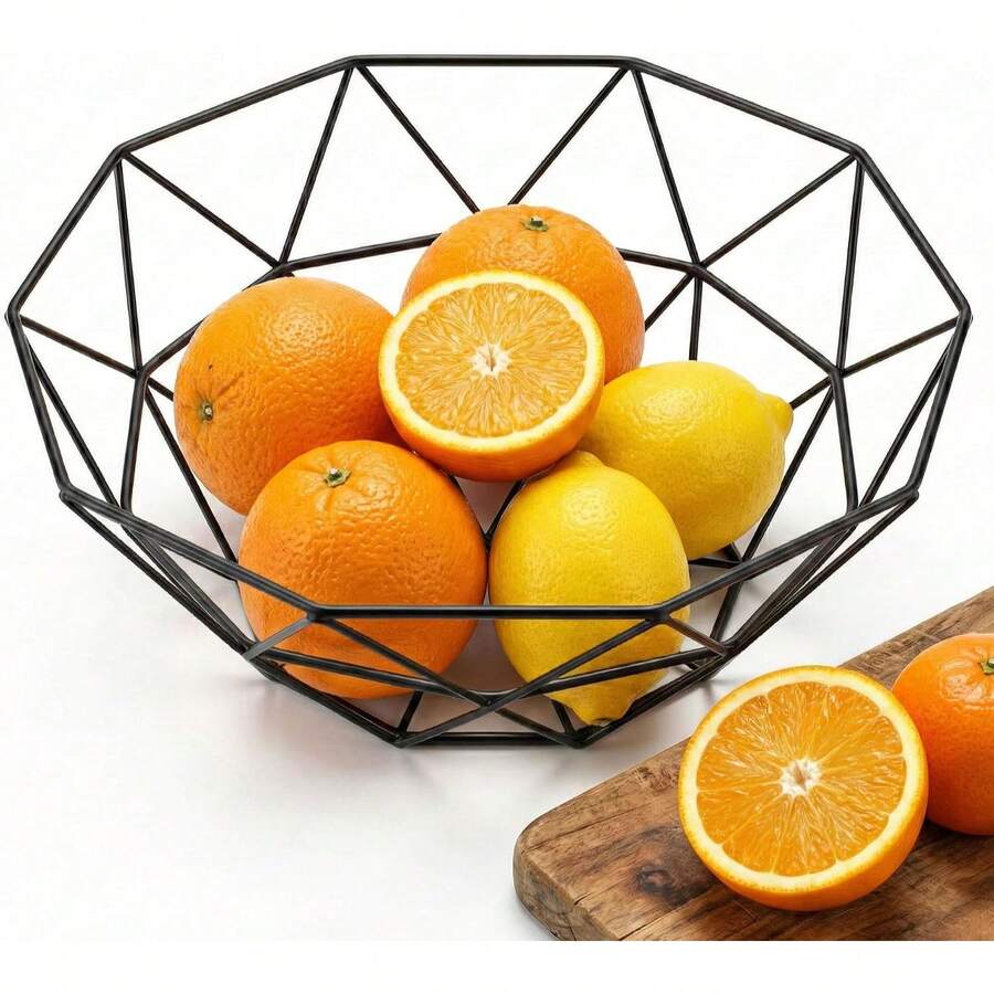 Heavy Duty Metal Fruit Basket Storage Rack, Space-Saving, Suitable For Kitchen, Refrigerator, Pantry, Dining Table Countertop Storage - Sturdy Rectangular Design, Modern Kitchen Supplies | Durable Structure, Fruit Bowl