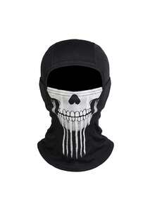 Musion 1/3pcs Gothic Skull Pattern Street Style Balaclava, Elastic Windproof Casual Full Face Scarf, Soft Comfortable Full Face Mask, Windproof Helmet Liner Headwear, Suitable For Motorcycle Riding, Cycling And Racing Sports - Multicolor - View 12