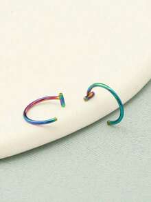 1pc Geometric Casual Hip-Hop Unique Fashion C-Shaped Lip Ring - Multicolor - View 3
