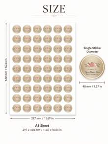 Custom Floral Round Stickers, Elegant Personalized Seal Labels For Wedding, Birthday, Gift Wrap And Party Favors, Vintage Customized Text Decor, Customizable Thank You Envelope Seals, Thanksgiving And Christmas Gift Packaging, Custom Stickers - Style a - View 2