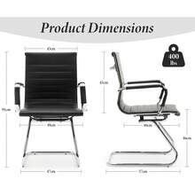 WAHSON OFFICE CHAIRS 6PCS PU Leather Office Chair Metal Frame Conference Chair For Meeting Room/Reception Area - 黑色六把 - 查看 4