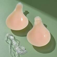 1pc Water Drop Shaped Lift & Push-Up Silicone Bra, With Detachable Transparent Straps, Invisible Seamless Bra, Suitable For Backless Dresses And Camisoles - Spoon Version - View 11