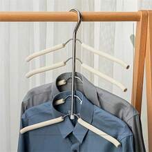 Multi-Functional Hangers, Seamless Sponge Hangers, 360 Degree Rotating Drying Rack, Multi-Layer Space-Saving Clothes Support Rack, T-Shirt Drying Rack, Hangers For Clothes, Storage, Wardrobe Storage Rack, Bedroom Dormitory Accessories, Storage Organization Decor, Holiday Decor, Room Decor, Home Decor, Bedroom Decor, Dresses, Pants, Shoes, Jeans, Boots, Skirts, Spring Outfits, Minimalist Style, Summer Tops - Black - View 8