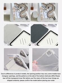 棕色龍圖騰平板保護殼，兼容 iPad Air 11 吋 M3 2025/M2 2024、Air 第 5 代 2022、Air 8 2026 (11/13 吋)、(A16) 11 吋第 11 代 2025、Galaxy Tab、Kindle Paperwhite 第 12 代 2024，透明背蓋時尚圖案保護殼，自動休眠/喚醒功能，氣墊防摔保護，適合禮品與辦公使用 - 彩色 - 查看 6