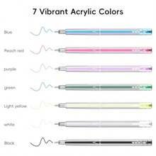0.8mm Gel Pen Set, Compatible With  Maker 3/Maker 4/Maker/Explore 3/4/5/Air 2/Air, 7 Pack Medium Point Pens For Writing, Drawing, DIY Crafts - Acrylic - View 4