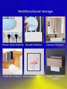 5/10 Pairs Double-Sided Adhesive Wall Hooks, Wall-Mounted Clip Hooks, Waterproof Transparent Storage & Fixing Hooks, Suitable For Kitchen, Bathroom, Toilet, Home Outlet Fixers - Multicolor - View 5