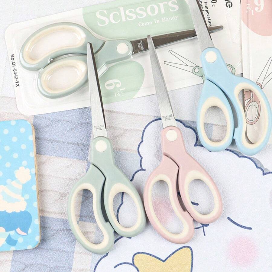 1pc 6.5 Inch (16.5cm) Multi-Purpose Stainless Steel Scissors, Comfortable Grip For Long-Term Use, Suitable For School, Office And Home - Durable, Portable, Multi-Purpose Craft And Paper Cutting Tool, DIY Scissors With Comfortable Handle - A - View 1