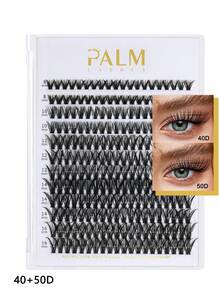 PALM LASHES 240片簇狀假睫毛 40+50D 混裝盤 DIY 睫毛接長 D捲度 長款單根假睫毛 仿貂毛睫毛簇接長 黑色 (0.07D-8-16mm) - 黑色 - 查看 7