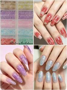 RitaNail 10 Rolls 50cm Set Non-Adhesive Nail Art Transfer Paper Y2K Multicolor Lace Bridal Vacation Nail Art Professional Salon Nail Artist Choice DIY Nail Art Supplies - Multicolor - View 4