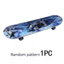 1 Pack Skateboard, Beginner 4-Wheel Double Kick Skateboard Set, Unisex Skateboard For Teens, Outdoor Sports Suitable For Stadiums & Parks - A - View 14