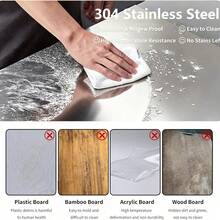 Stainless Steel Edge Cutting Board, Suitable For Kitchen, Can Cut Meat, Fruit, Vegetables, Bread And Dough (40*30cm, 30*30cm) - Multicolor - View 11
