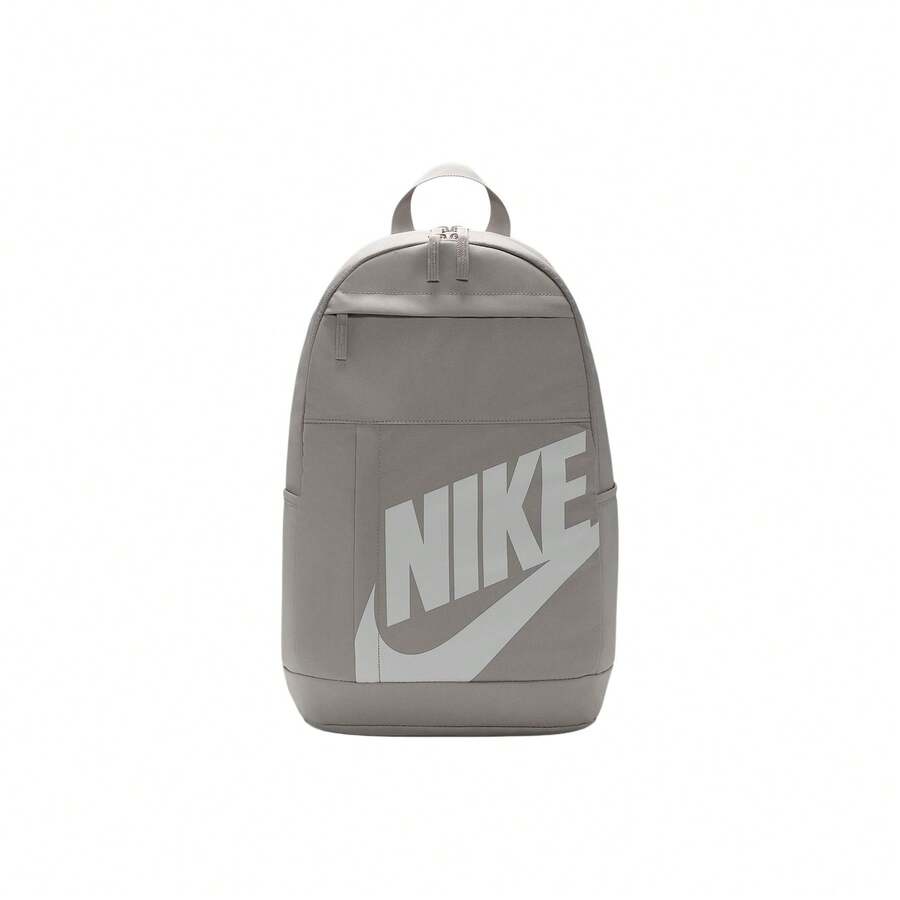 Nike ELEMENTAL Basic Large Logo Student Backpack Polyester Regular Unisex Couple Style Black/White - Grey - View 1