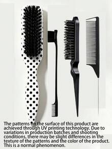 1-4pcs Set Hair Brush Beard Brush Unisex Styling Brush PP Material Fragrance-Free Edge Brush Suitable For Thick Hair Create Smooth Ponytail Bun Smooth Frizz Control Hairline Backcombing And Voluminous Styling Travel Essential Cruise Essential Holiday Essential Also Gift For Women Bridesmaid Gift Wedding Gift Teacher Gift Summer New Style - Multi-color 4 - View 11