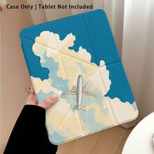 飛機與雲朵圖案彩繪效果平板保護殼附支架，相容 Honor 8/9/10/X8/X8A/X9/X8Pro/X9Pro、MatePad SE 11 吋/MatePad 11 吋/11.5 吋、MatePad Pro、Apple 10th/11th Gen 2025 (A16)、Galaxy Tab A7/A9 及其他熱門機型 - 款式32 - 查看 1