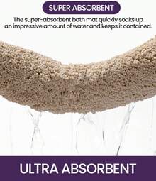 DEXI Tapete para Baño 40 x 60 cm, Alfombra de Baño Antiderrapante, Tapetes de Baño Supersuave y Absorbente, Lavable a Máquina, Blanco - Beis - Ver 6
