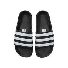 Adidas Three-Leaf Clover Men's And Women's Summer New Comfortable Sports Casual Three-Stripe Slide Sandals Beach Slippers - Black and White - View 8