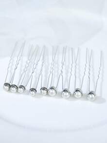 18pcs Bridal Fashion Elegant Pearl Hair Pins - All-silver - View 4