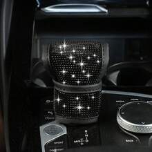 1件通用PU皮革防滑汽車排檔桿套，黑色汽車配件，防滑裝飾駕駛控制套件，水鑽汽車裝飾 - B - 查看 18