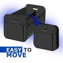 Multifunctional Car Storage Box, Fashionable Large Capacity Passenger Seat Storage Box, Car Organizer/Trunk Storage Box, Oxford Fabric Material, Large Capacity Foldable, Multi-Purpose Trunk Organizer, Easy To Clean Car Storage Solution, Car Interior Organizer Box, Essential Car Storage Box - Suitable For Passenger Seat And Trunk Of Sedan/SUV/MPV - Black - View 5