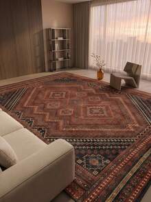 1PC European & American Vintage Persian Middle Eastern Classical Totem - Soft Faux Cashmere Area Rug, Bathroom, Kitchen, Entryway, Hallway, Bedside, Living Room, Bedroom, All Season Machine Washable Floor Mat, Aesthetic Home Decor - Multicolor - View 2