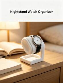 Premium Watch Display Stand, Desktop Wristwatch Storage Base, Minimalist Style Dressing Table Watch Display Rack, Men's And Women's Watch Holder, Home Decor Gift Watch Organizer - White - View 4