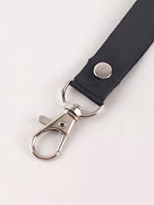 1pc PU Leather Horizontal Vertical ID Badge Holder With Detachable Black Lanyard, Clear Window Name Tag Sleeve, Metal Swivel Hook Waterproof Card Case For Staff Student Bus Card Office Stationery - Multicolor - View 3