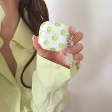 Fashion Creative Translucent Green Apple Pendant Earphone Case Compatible With Airpods 5th Gen New Cute Earphone Cover Apple Airpodspro 3 Protective Case Airpodspro 2/Pro Korean Style Earphone Case 3 Girls Earphone Case 1/2 Protective Cover Spring/Summer Earphone Case Birthday Gift Holiday Gift - Green - View 4