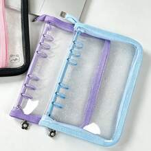 1pc A6 Glitter Zipper Binder, Transparent Storage Bag, Sticker Storage Book, Pencil Case, PVC Material, A6 PP High Transparency Inner Page Refill, IDOLME, Suitable For Document Bag/Stamp Album/Scrapbook/Sticker Book/Pencil Case, K-Pop Photo Album, Savings Book, Diary, Planner, Etc. - A6 - View 5