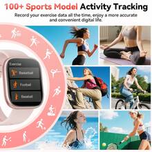 Hwagol 2026 Upgraded Smart Watch (Call/Answer Calls), 1.85-Inch Display, 230mAh Battery Capacity, Suitable For Men And Women, Fitness Tracker, Multiple Sports Modes, Step And Calorie Counter, Sleep Monitoring, Compatible With Android And - Pink - View 5