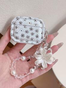 Casing Pelindung Motif Bunga Layar Penuh Wind Feather Gauze untuk AirPods 4, Casing Pelindung Earphone Apple, Casing Earphone Bluetooth Pro 3, iPod Box Generasi ke-3, Casing Earphone 1/2 - Putih - View 2