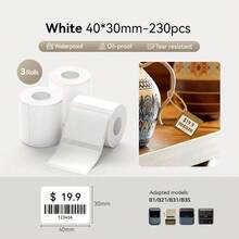 3 Rolls Niimbot Thermal Label Stickers, Waterproof Oilproof Tear-Resistant Self-Adhesive Label Paper, Compatible With NIIMBOT B1 B21 B3S B31 K3 Mini Portable Thermal Printer, White Storage Container Label Tags - View 8