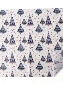 5/15/25/35 Sheets Ink Gray Christmas Tree Pattern Tissue Paper, Suitable For DIY Crafts, Party Gifts, Christmas, Bouquet Wrapping, Clothing Packaging And Birthday Gift Decoration - Ink Wash Gray Christmas Tree - View 3