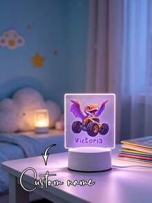 1pc Personalized Customized Children's Name Pattern LED Night Light. Decorative Light Designed For Children's Room, Suitable As Birthday Gift, Children's Day Gift, Friend Gift, Family And Relative Gift, Back To School Gift, Graduation Gift And Valentine's Day Gift. - Multicolor - View 4
