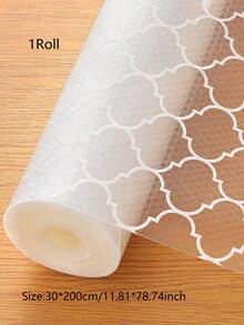 1 Roll Thick Printing Non-Slip Shelf Liner, Non Adhesive Drawer Liner, Waterproof Non-Slip EVA Cabinet Mat, Washable Easy To Cut Fridge Liner For Kitchen Cupboard Pantry Storage - Lantern Pattern - View 9