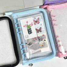 1pc A6 Glitter Zipper Binder, Transparent Storage Bag, Sticker Storage Book, Pencil Case, PVC Material, A6 PP High Transparency Inner Page Refill, IDOLME, Suitable For Document Bag/Stamp Album/Scrapbook/Sticker Book/Pencil Case, K-Pop Photo Album, Savings Book, Diary, Planner, Etc. - A6 - View 6