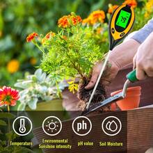 Máy đo pH đất 4 trong 1, máy đo độ ẩm, nhiệt độ và cường độ ánh sáng, phân tích đo độ chua của đất - A - Xem 4