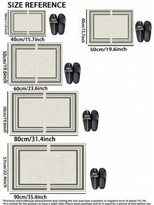 1pc Modern Minimalist Double Layer Geometric Frame Line Floor Mat, 3.5mm, Cuttable, Kitchen Non-Slip Mat, Absorbent And Dirt-Resistant, Suitable For Kitchen, Bathroom, Entrance, Living Room, Bathroom Floor Mat, Hallway Carpet, Outdoor Garden Door Mat. - Multicolor - View 3
