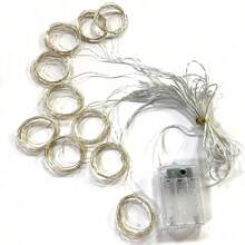 Luces de Cortina con Batería, 8 Modos de Iluminación, Luces Decorativas para el Hogar y Dormitorio, Luces de Cortina para Decoración Interior, Luces Decorativas para Bodas y Fiestas, Regalo de Cumpleaños, Decoración de Ambiente Festivo, Despedida de Soltera - Cortina de luces con caja de baterías - Ver 5