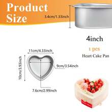 Heart Shaped Cake Pan With Removable Bottom, Nonstick Aluminum Cheesecake Mold, Mother's Day Birthday Wedding Bakeware - Silver - View 15
