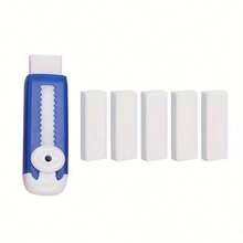 6pcs/Set: 1 Main Eraser + 5 Replacement Refills, Minimalist Candy Color Retractable Eraser, No Residue, No Crumbs - Multicolor - View 13