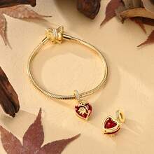 1 Pc 18K Gold Plated Autumn Maple Leaf Wheat Acorn Sunflower Series Charm Fit Bracelet For Diy Jewelry Making, Ideal Choice For Women Jewelry Gift - Gold Or Silver - View 9