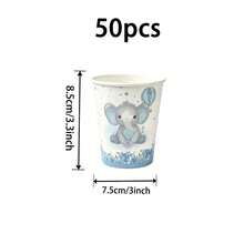 12/24pcs Disposable Party Tableware Paper Cup Set - Multicolor - View 10